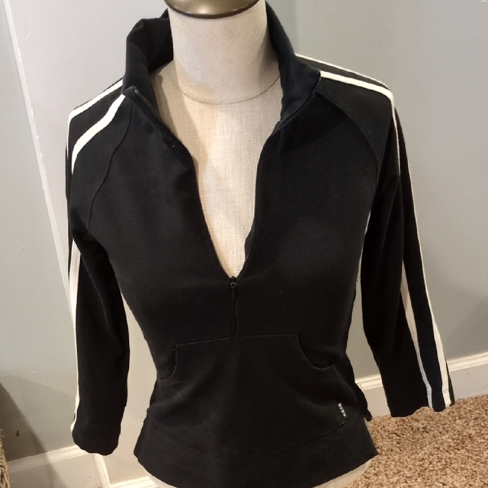 Bebe Sport Black and White Athletic Top Medium